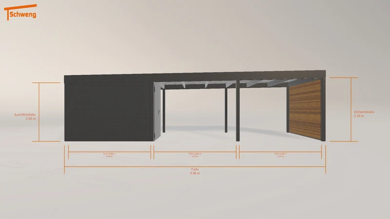 #DE Schweng Flachdachcarport C600 (ID 9wn44q)