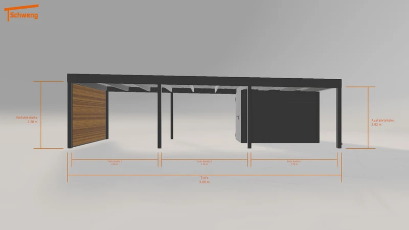 #DE Schweng Flachdachcarport C600 (ID 9wn44q)