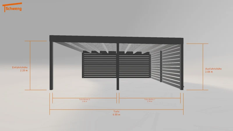 #DE Schweng Flachdachcarport C600+ (ID jjzqyn)