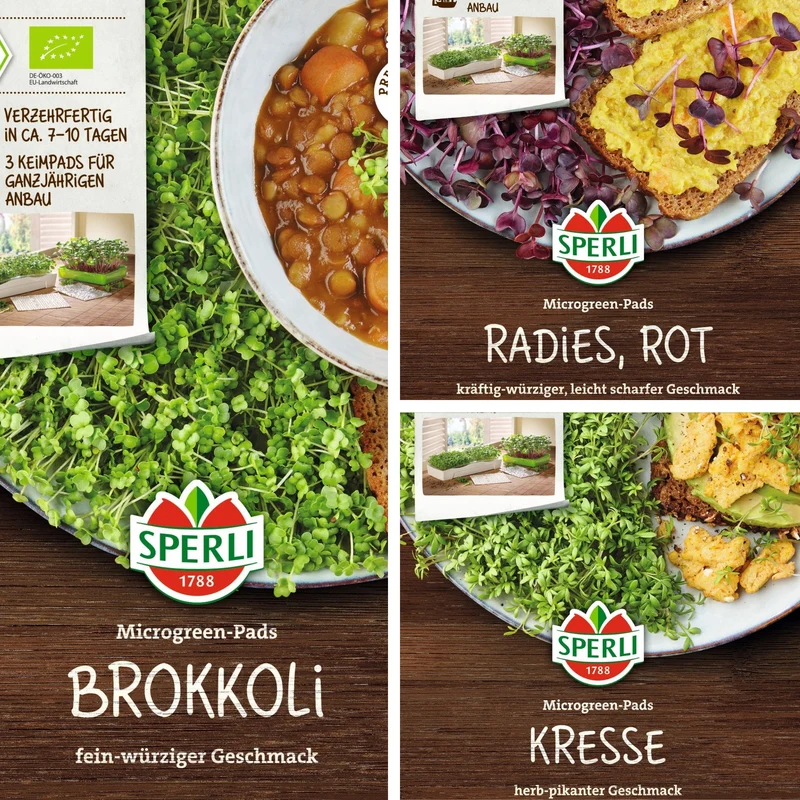 SPERLI Samen-Set "Bio-Sprossenvielfalt als Pads"