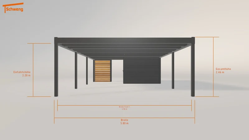 #DE Schweng Flachdachcarport C600+ (ID 337vmn)