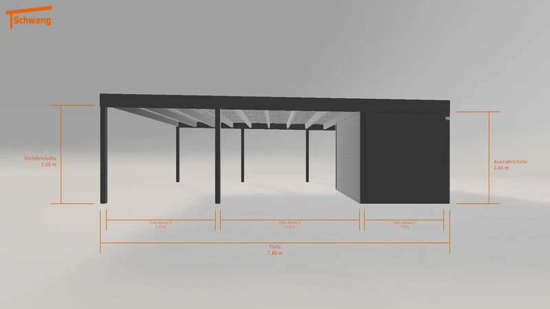 #DE Schweng Flachdachcarport C600+ (ID 337vmn)