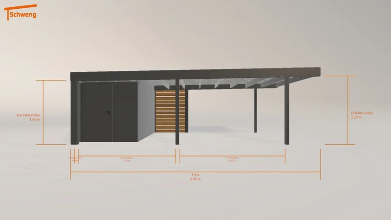 #DE Schweng Flachdachcarport C600 (ID dvqyd3) #MTG