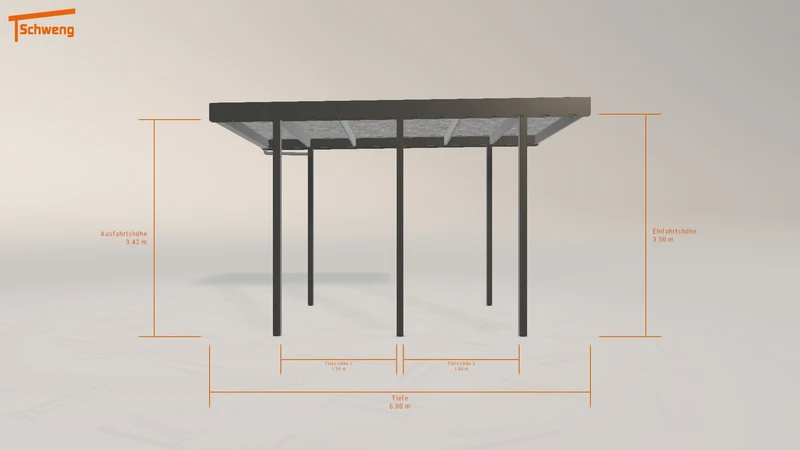 #DE Schweng Flachdachcarport C600 (ID x79y4j)
