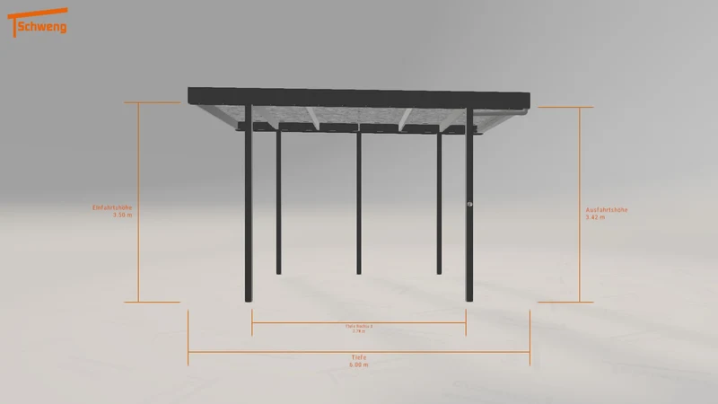 #DE Schweng Flachdachcarport C600 (ID x79y4j)