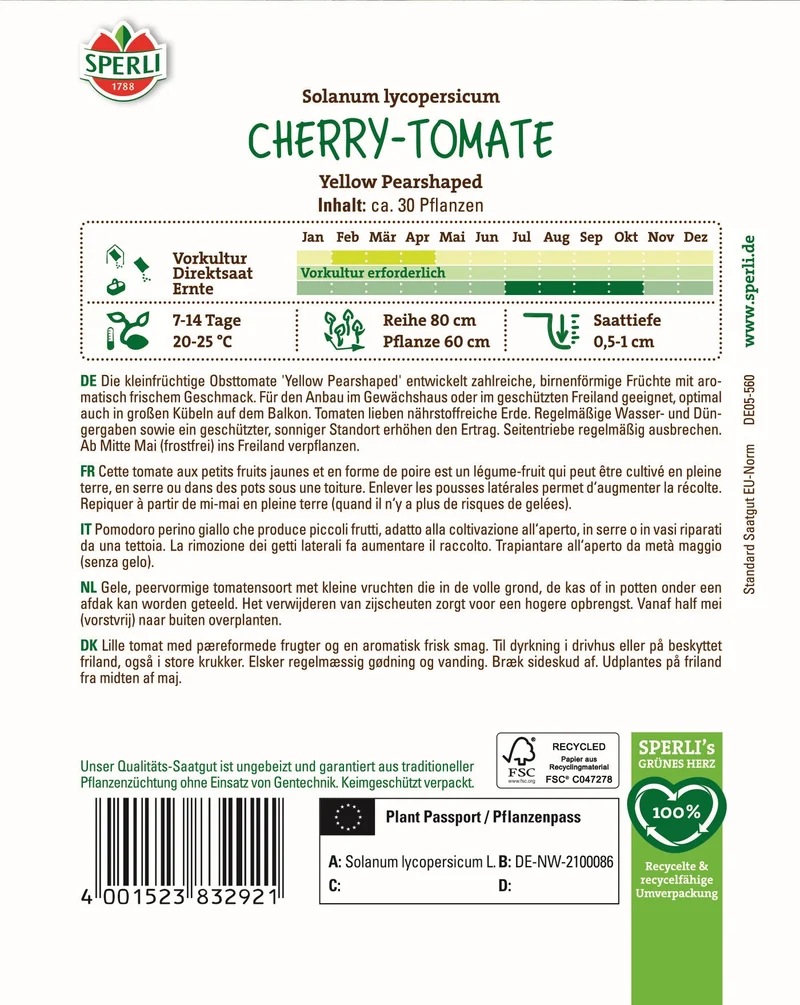 SPERLI Samen-Set "Bunter Cherrytomaten-Mix"