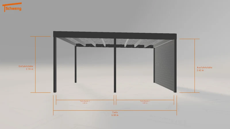 #AT Schweng Flachdachcarport C600+ (ID 8594pw)