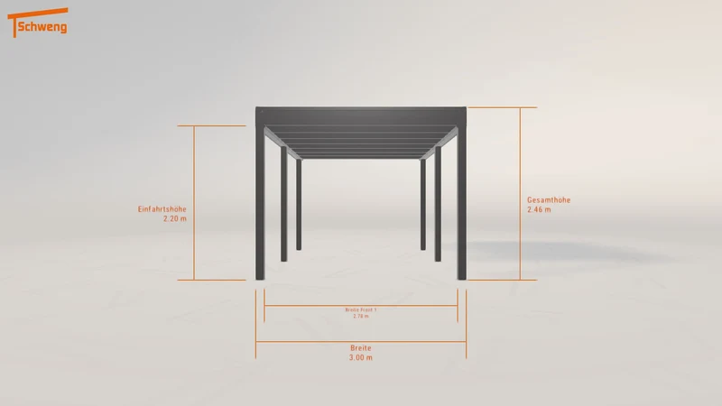 #DE Schweng Flachdachcarport C600+ (ID 337vpp)