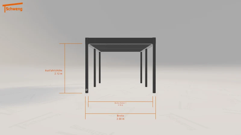 #DE Schweng Flachdachcarport C600+ (ID 337vpp)