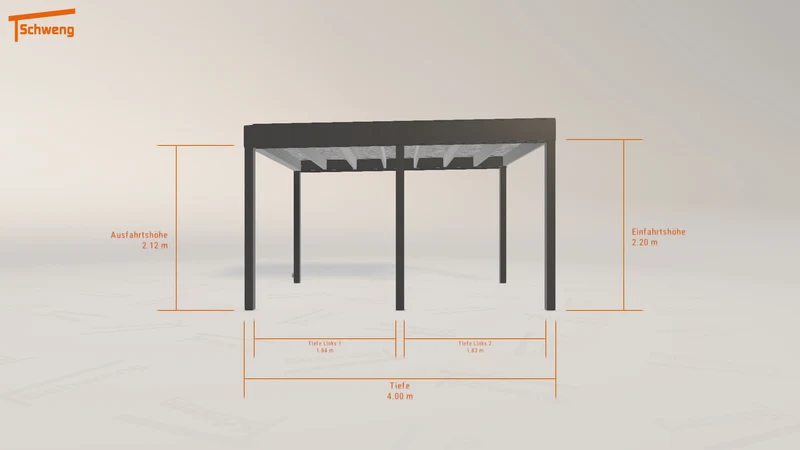 #DE Schweng Flachdachcarport C600+ (ID 337vpp)
