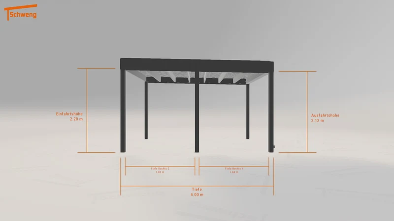 #DE Schweng Flachdachcarport C600+ (ID 337vpp)