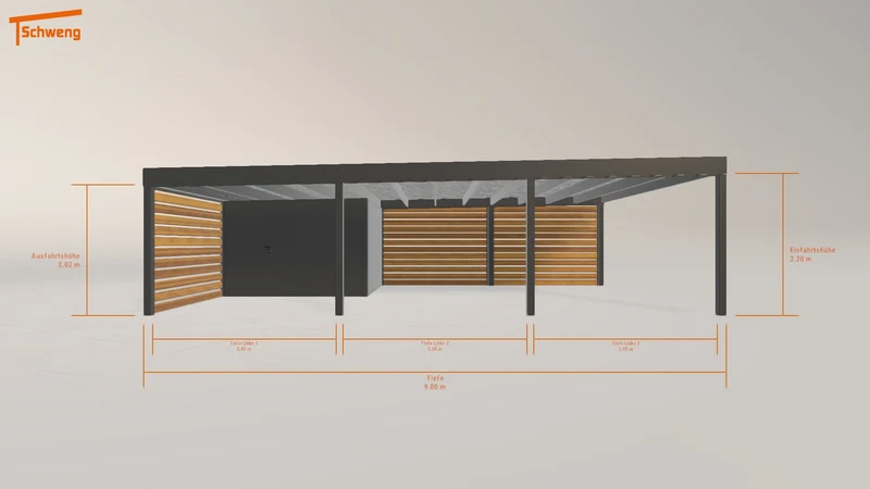 #AT Schweng Flachdachcarport C600 (ID 77wrdv)
