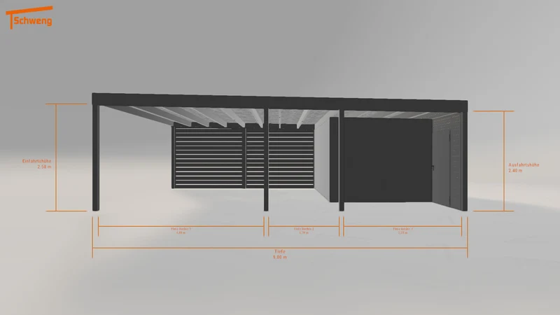#DE Schweng Flachdachcarport C600+ (ID mjp825) #MTG