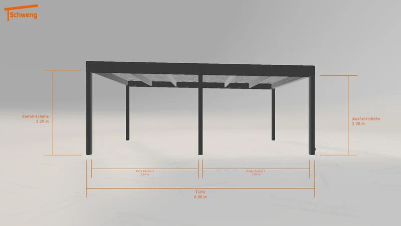 #DE Schweng Flachdachcarport C600 (ID 42x837)