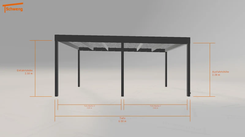 #DE Schweng Flachdachcarport C600 (ID 42xb3d)