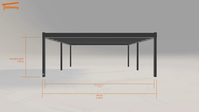 #DE Schweng Flachdachcarport C600+ (ID 859gdr)