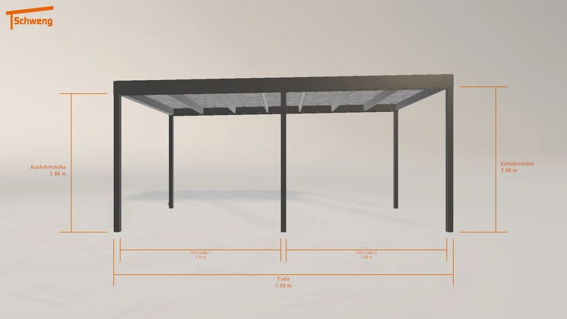 #DE Schweng Flachdachcarport C600 (ID w328dr) #MTG