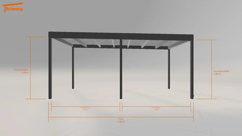 #DE Schweng Flachdachcarport C600 (ID w328dr) #MTG