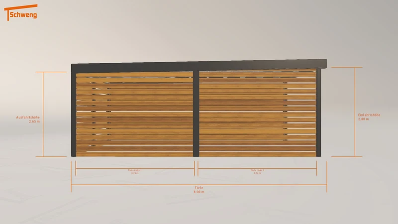#DE Schweng Flachdachcarport C600+ (ID w32z34) #MTG