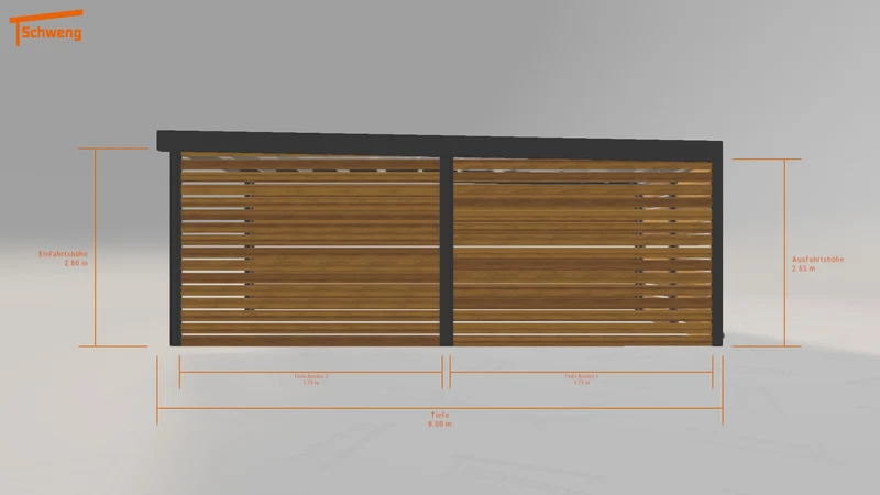 #DE Schweng Flachdachcarport C600+ (ID w32z34) #MTG
