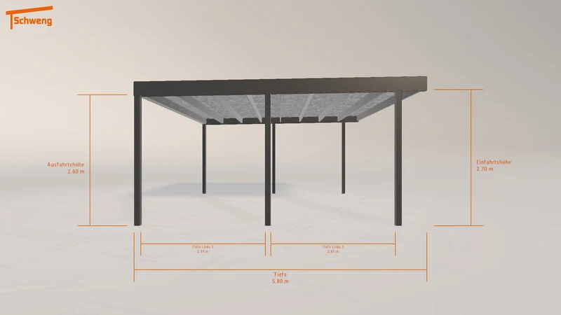 #DE Schweng Flachdachcarport C600 (ID g73km7)