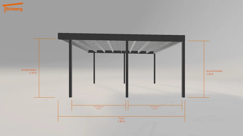 #DE Schweng Flachdachcarport C600 (ID g73km7)