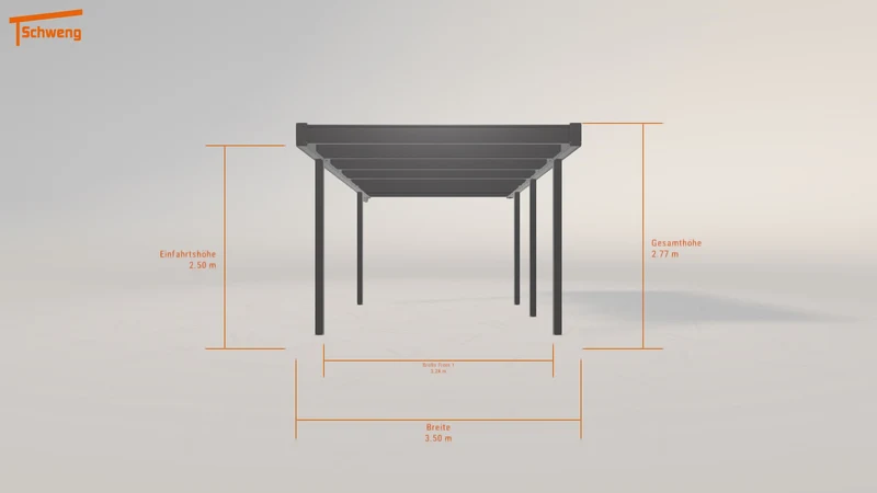 #DE Schweng Flachdachcarport C600 (ID n5dr23)