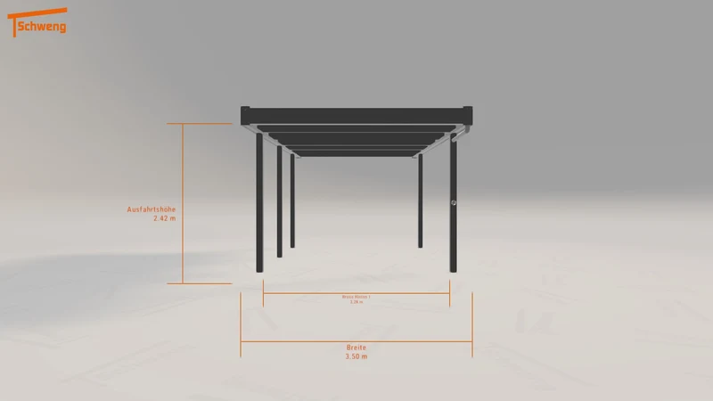 #DE Schweng Flachdachcarport C600 (ID n5dr23)