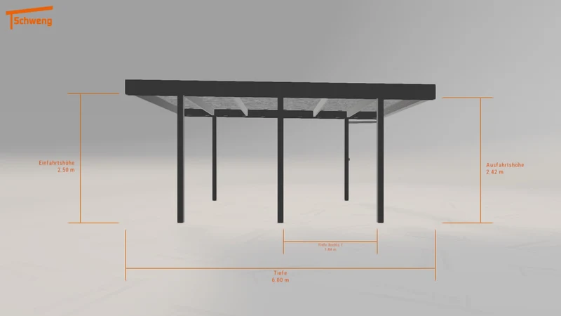 #DE Schweng Flachdachcarport C600 (ID n5dr23)