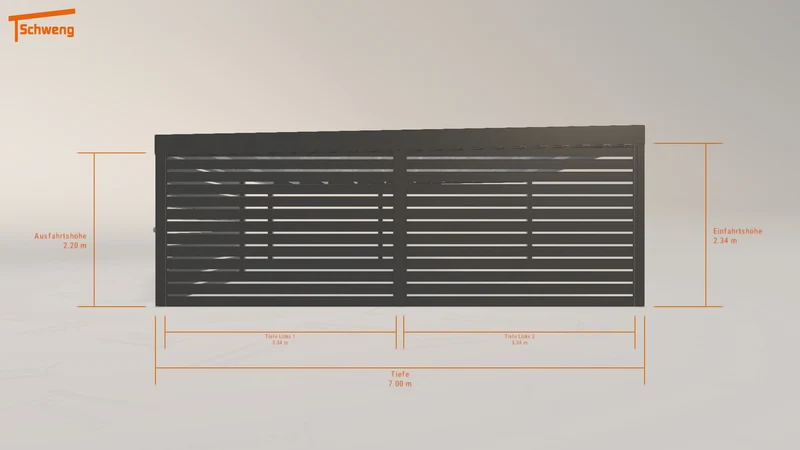 #DE Schweng Flachdachcarport C600 (ID n5dm43)