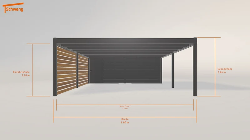 #DE Schweng Flachdachcarport C600+ (ID bkqjmp)
