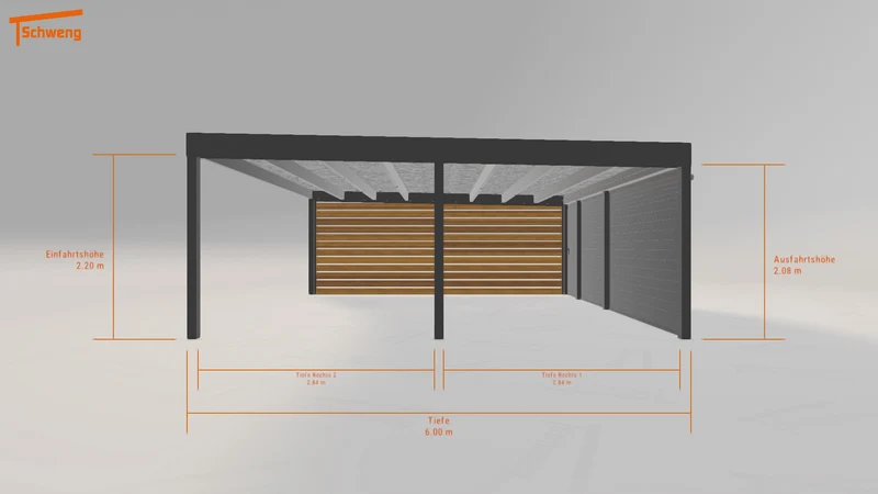 #DE Schweng Flachdachcarport C600+ (ID bkqjmp)