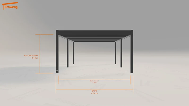 #DE Schweng Flachdachcarport C600 (ID zb52x4)