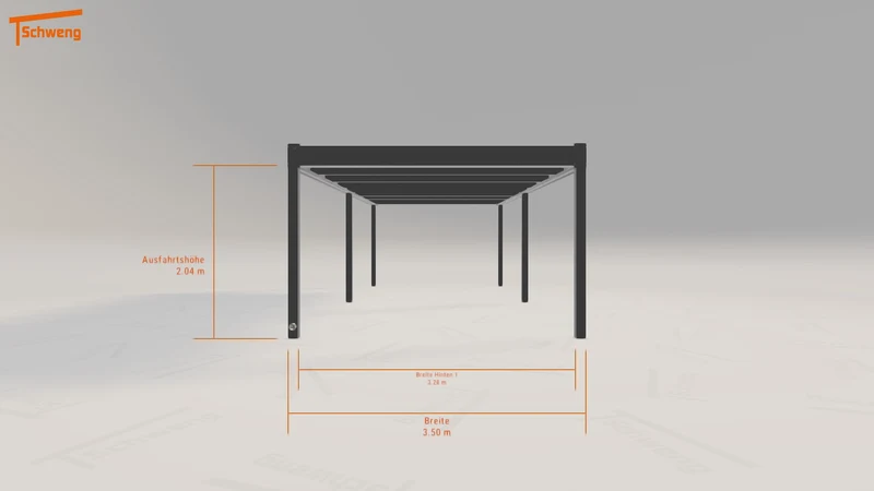 #DE Schweng Flachdachcarport C600 (ID bkqg25)