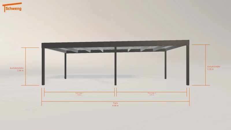 #DE Schweng Flachdachcarport C600 (ID bkqg25)