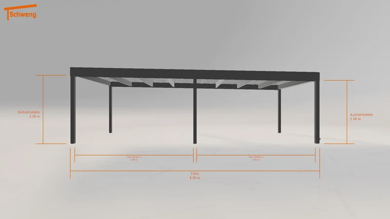 #DE Schweng Flachdachcarport C600 (ID bkqg25)