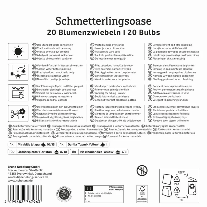 Kiepenkerl Blumenzwiebelmischung "Schmetterlings-Oase", Mega-Pack