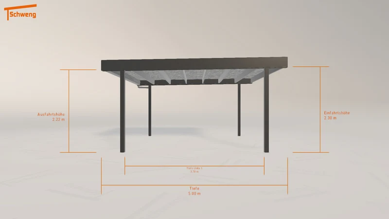 #DE Schweng Flachdachcarport C600 (ID 859r9d)