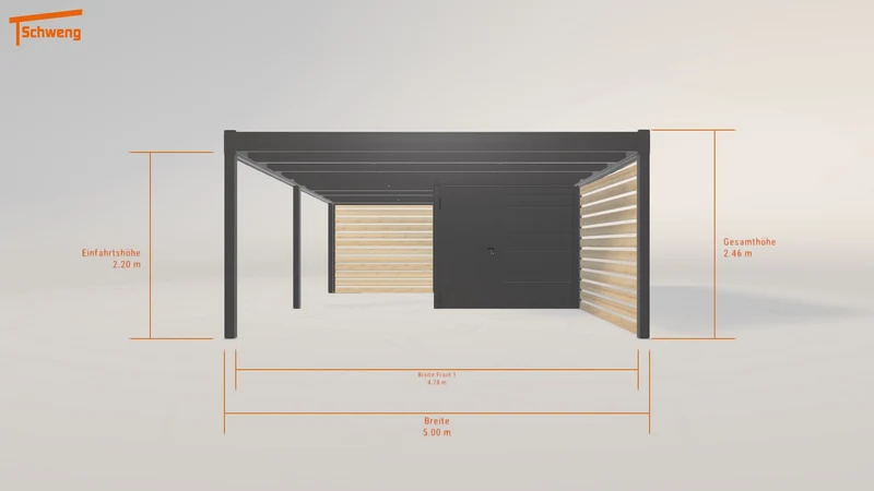 #DE Schweng Flachdachcarport C600 (ID pb93ry)