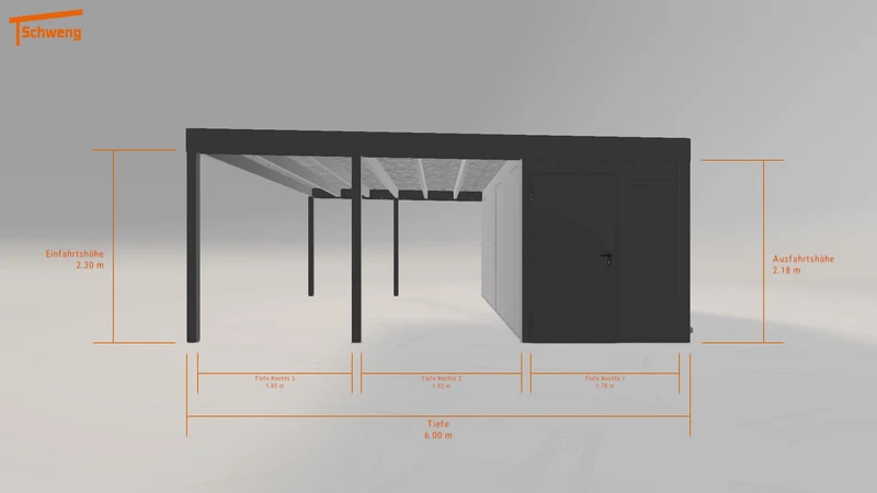 #DE Schweng Flachdachcarport C600+ (ID 5m8z8d)