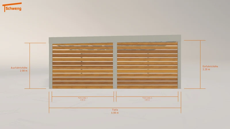 #DE Schweng Flachdachcarport C600 (ID x79924)