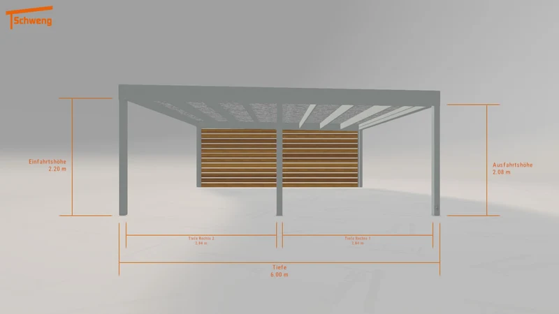 #DE Schweng Flachdachcarport C600 (ID x79924)