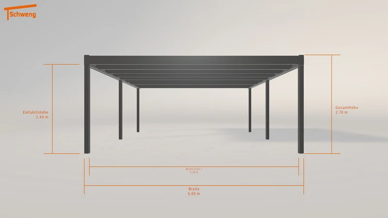 #DE Schweng Flachdachcarport C600+ (ID g73px8)