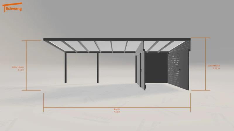 #DE Schweng Pultdachcarport S350 (ID 8597qj)