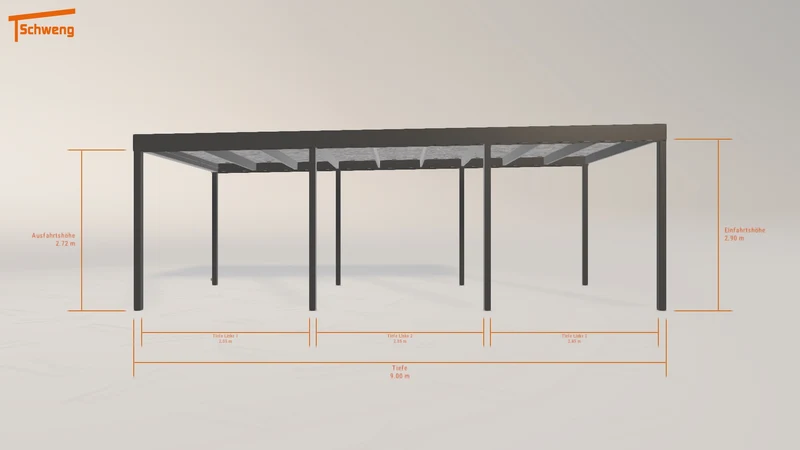 #DE Schweng Flachdachcarport C600 (ID ygy2w7)