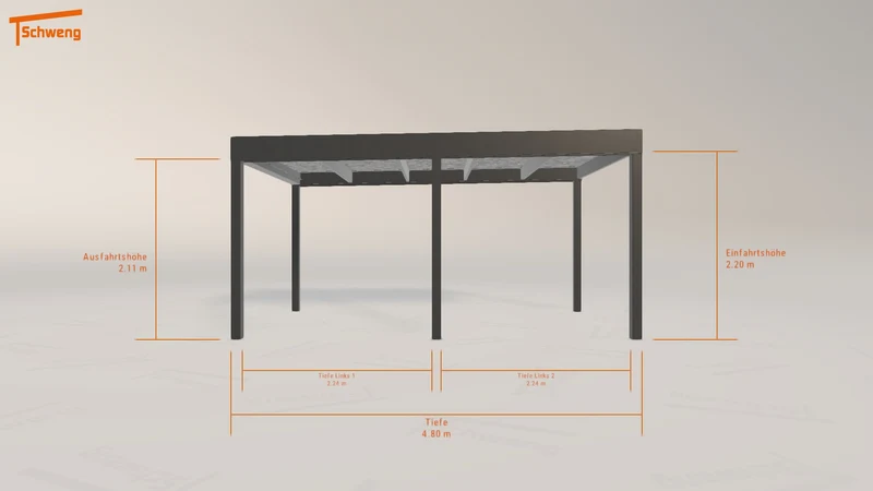 #CH Schweng Flachdachcarport C600 (ID 859dqw)