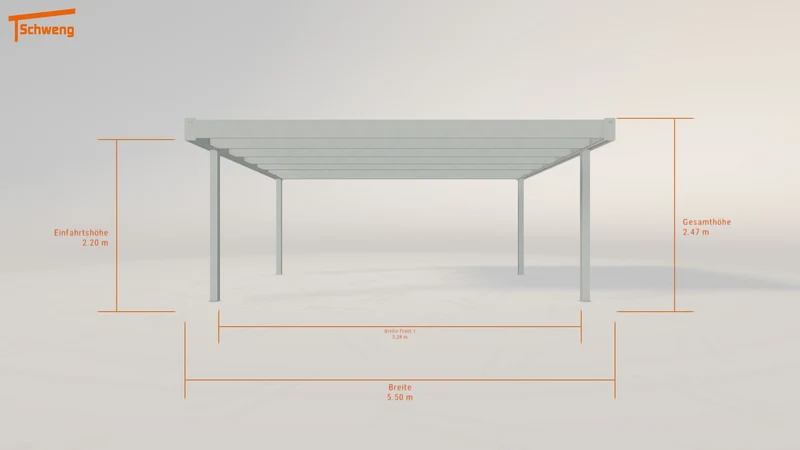 #AT Schweng Flachdachcarport C600 (ID 859bdx)