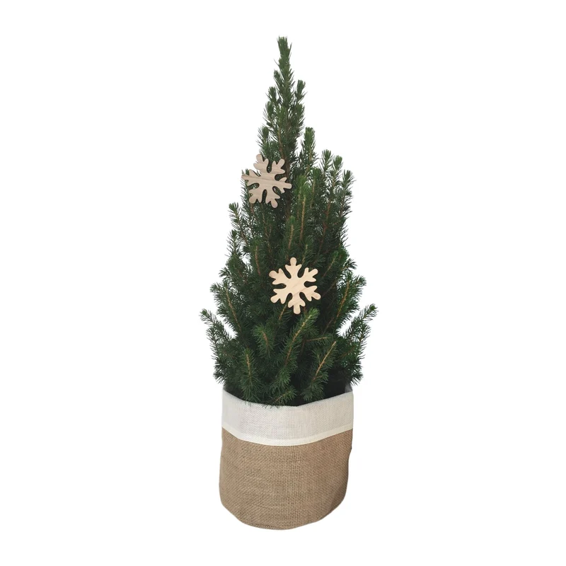Geschmückter Mini-Weihnachtsbaum, Beige
