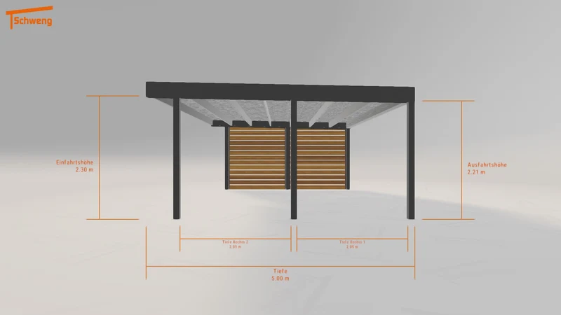 #DE Schweng Flachdachcarport C600 (ID 5m88gz)