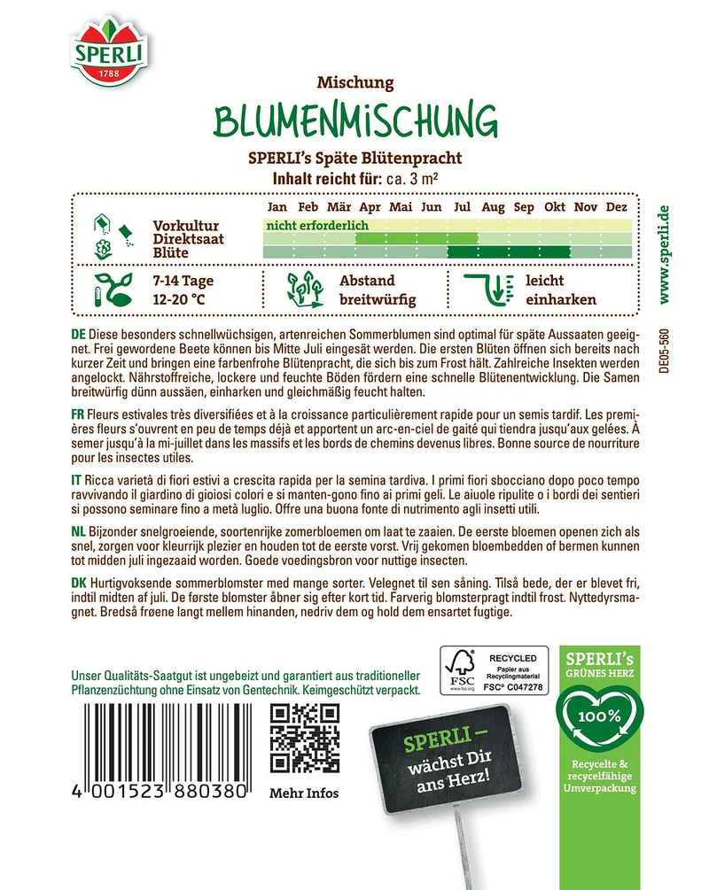 SPERLI Blumensamen "Späte Blütenpracht"